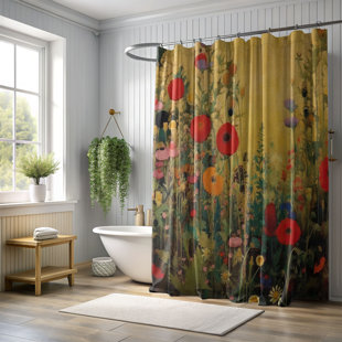 MENTIONEDYOU Floral Shower Curtain