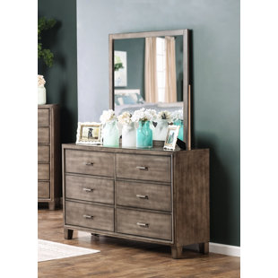 GREYLEIGH™ TEEN Ackland 6 Drawer 58" W Double Dresser with Mirror