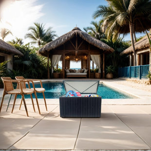 Olde Homey Styles 51.72'' W 161 Gallons Water Resistant Metal Lockable Deck Box in Black