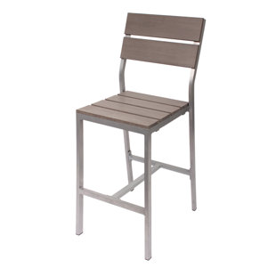 BFM SEATING Seaside 29" Teak Patio Bar Stool