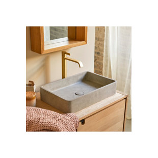 Tikamoon Iris 13'' Concrete Rectangular Bathroom Sink