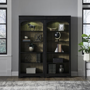 WILLISTON FORGE Juiliana Two-Piece Bunching Bookcase w/ LED Lighting (Set of 2)