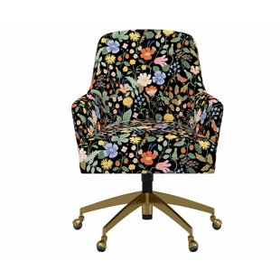 RIFLE PAPER CO. X CLOTH & COMPANY Yvette Office Chair With Gold Base