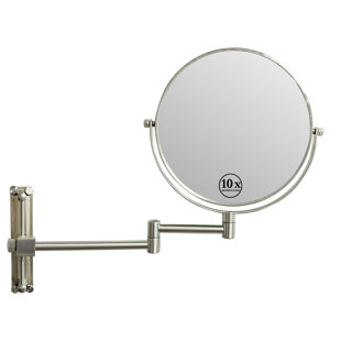 SYMPLE STUFF Ablie Wall Mounted Makeup Mirror 8-inch 1x/10x Double-Sided Magnifying, 360-Degree Free Rotation