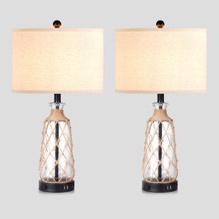 LONGSHORE TIDES Bhajan Metal USB Table Lamp (Set of 2)