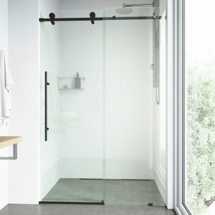 VIGO Elan E-Class 60-64" W x 76" H Sliding Frameless Shower Door with 3/8" Clear Glass