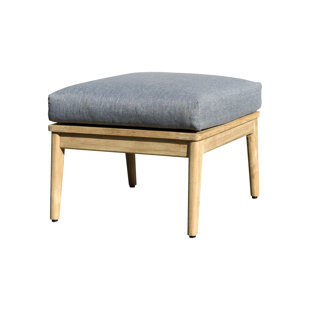 KITSCO Rafael Teak Outdoor Ottoman with Sunbrella® Cushion