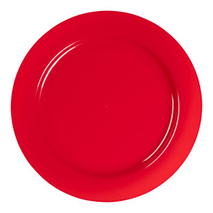 SMARTY HAD A PARTY Solid Red Holiday Round Disposable Plastic Appetizer/Salad Plates (7.5") (Set of 120)