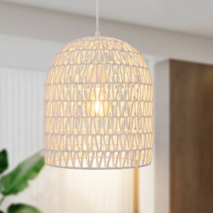 HIGHLAND DUNES Amaleigh 1 - Light Beige Dome Pendant
