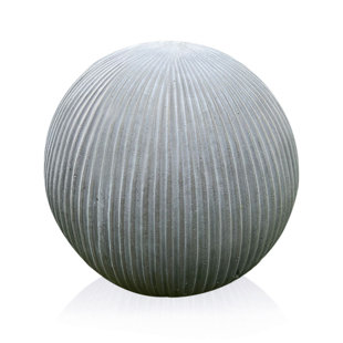 HORTICO Garden Decorative Ball, Zen Garden, Swimming Pool, House Entrance, Patio, Ribbed Stone Effect Ball with Flat Base