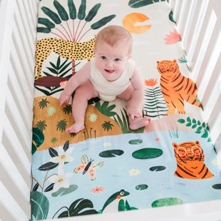 ROOKIE HUMANS Jungle Animals Cotton - Piece Standard Crib Fitted Sheet