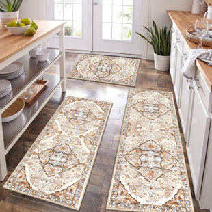 CANORA GREY Kitchen Rug Sets 3 Piece Non Slip