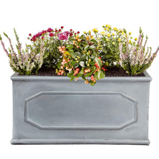 HORTICO Faux Lead Chelsea Window Box | Frostproof Outdoor Plant Pot | Vintage Style Windowsill Planter | Garden Planter with Drainage Holes