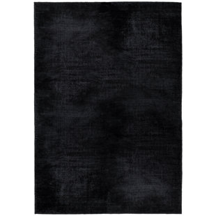 TOM TAILOR Shine No Pattern Hand Woven Black Area Rug