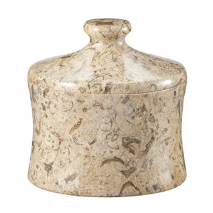 DESIGNS BY MARBLE CRAFTERS Vinca Fossil Stone Canister