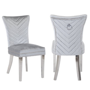 ROSDORF PARK Escalera 20'' H Velvet Upholstered Dining Chair (Set of 2)