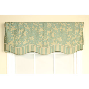 RLF HOME Floral Cotton Blend Scalloped 50'' W Window Valance in