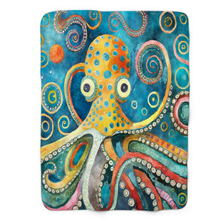 MENTIONEDYOU Vibrant Octopus - 1 Piece Blanket