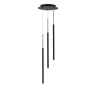 DWELED Viggo 3 - Light Black LED Cluster Pendant With Round Canopy