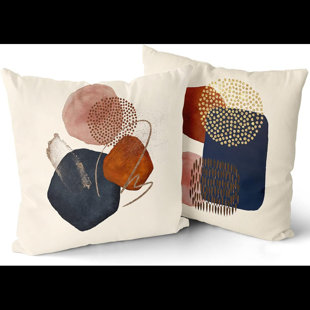 COZY OASIS Boho Navy Blue Burnt Orange Pillow Covers