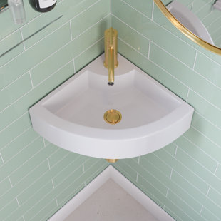 DeerValley 18" x 13''White Ceramic Specialty Wall Mount Bathroom Sink with Faucet Hole and Overflow