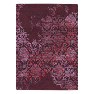 MILLIKEN Drayton Wadsworth Claret Damask Area Rug