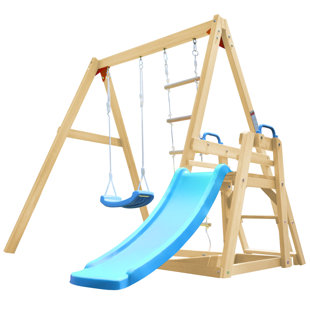 ACCURATE HOME INSPECTIONS LLC Swing Set Outdoor Playset Backyard Activity Solid Wood