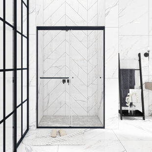 STAYKIWI 44" - 48" W x 72" H Double Sliding Framed Shower Door
