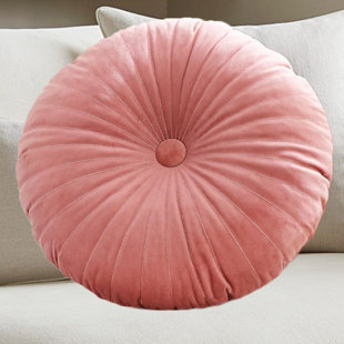 KINDRED HOME Aeisha 18-Inch Round Velvet Throw Pillow