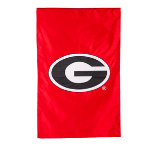 EVERGREEN ENTERPRISES, INC University of Georgia 28" x 44" Double Sided Applique House Flag