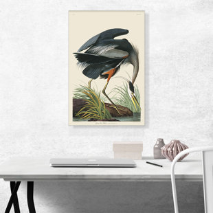 ARTCANVAS " Great Blue Heron " by James Audubon Painting Print