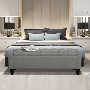 Porthos Home Wren Fabric Button Tufted Storage Bench