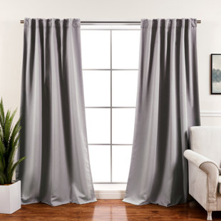 EBERN DESIGNS Bantam Solid Blackout Thermal Rod Pocket Curtain Panels (Set of 2)