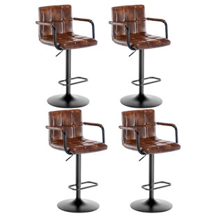 DUHOME 21" Swivel Upholstered Adjustable Height Bar Stool (Set Of 8)