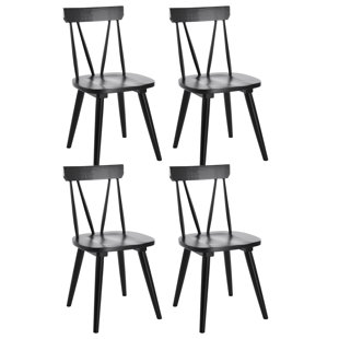 WADE LOGAN® Brendi 17" Wide Farmhouse Wood Slat Back Modern Dining Chairs