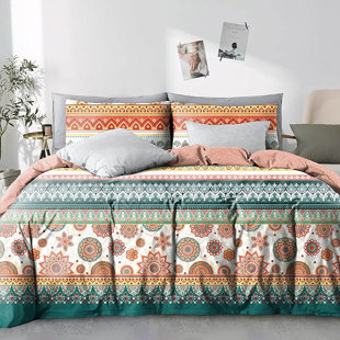 REMORB Boho Floral Duvet Cover Set