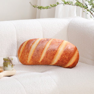 KINDRED HOME Flitwick Velvet Plush Bread Throw Pillow (15"x7")