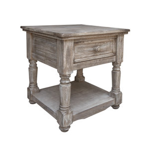 INTERNATIONAL FURNITURE DIRECT Aruba Solid Wood End Table with Storage