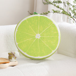 KINDRED HOME Velvet Round Throw Pillow for Couch Decor 15-Inch (Fruit)