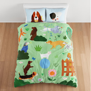 ROOKIE HUMANS At the Dog Park 100% Cotton Duvet & Pillowcase Set