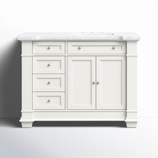 BIRCH LANE™ Rea 48'' Single Bathroom Vanity with Carrara Marble Top