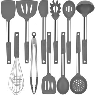 TOLEDO BATH & KITCHEN Silicone Kitchen Cooking Utensils Set With Stainless Steel Handle, Spatula Set Utensil Set, Cooking Utensil Set,Kitchen Tools Gadgets For Nonstick Cookware