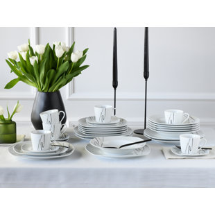 CREATABLE Amelie Piazza 30 Piece Porcelain Dinnerware Set - Service for 6 (Set of 6)