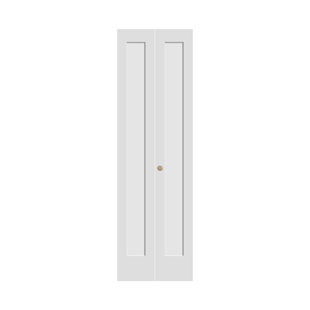 LUXDECOR 80'' Interior White 1-panel Solid Core Bi-fold Shaker Door