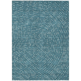 ADDISON RUGS Machine Washable Indoor/Outdoor Chantille ACN1021 Teal Rug