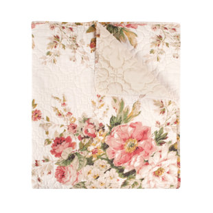 GREENLAND HOME FASHIONS Grace Floral Quilted Throw