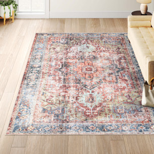 LANGLEY STREET® Alice Machine Washable Oriental Flatweave Performance Red/Blue/Ivory Multi Area Rug