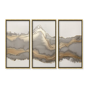 R2H MODERN Metallic Landscape Trptych (Set of 3)