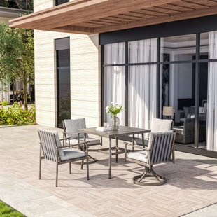 EGEIROS LIFE SleekLine 5 - Person Square Outdoor Dining Set with Cushions