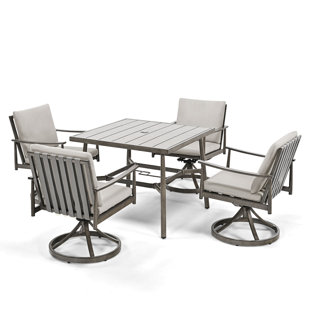 EGEIROS LIFE SleekLine 5 - Person Square Outdoor Dining Set with Cushions